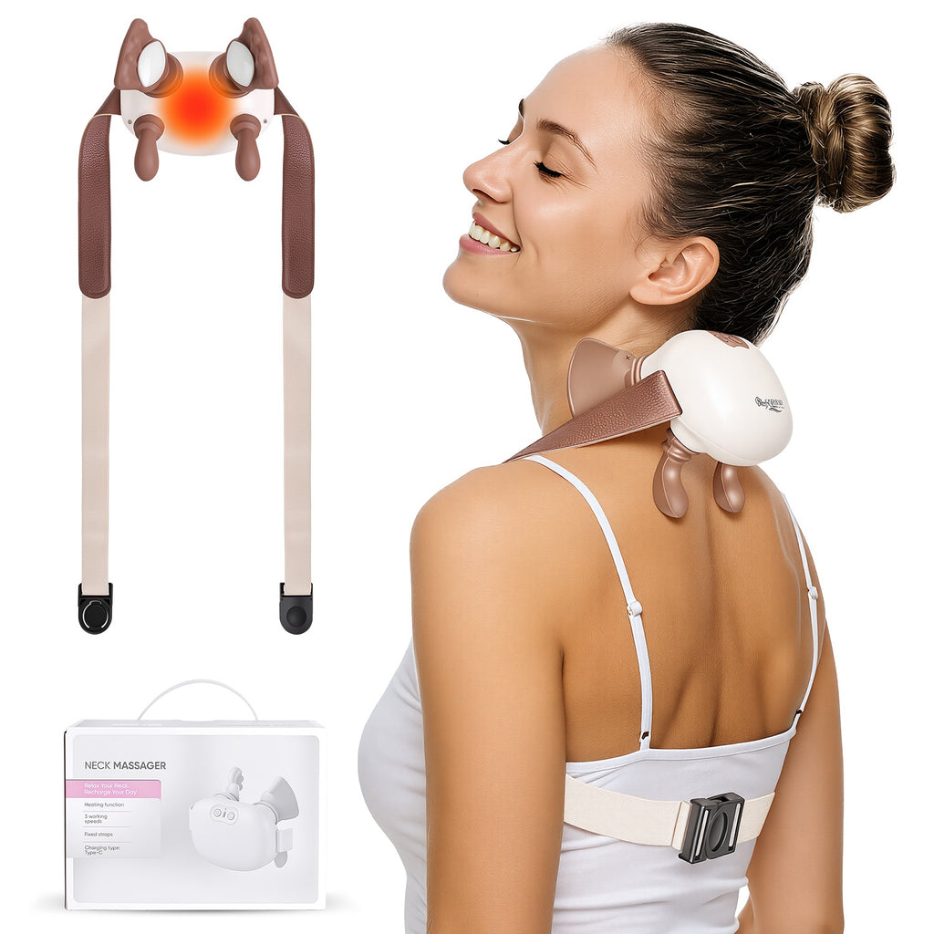 Cordless heated neck massager