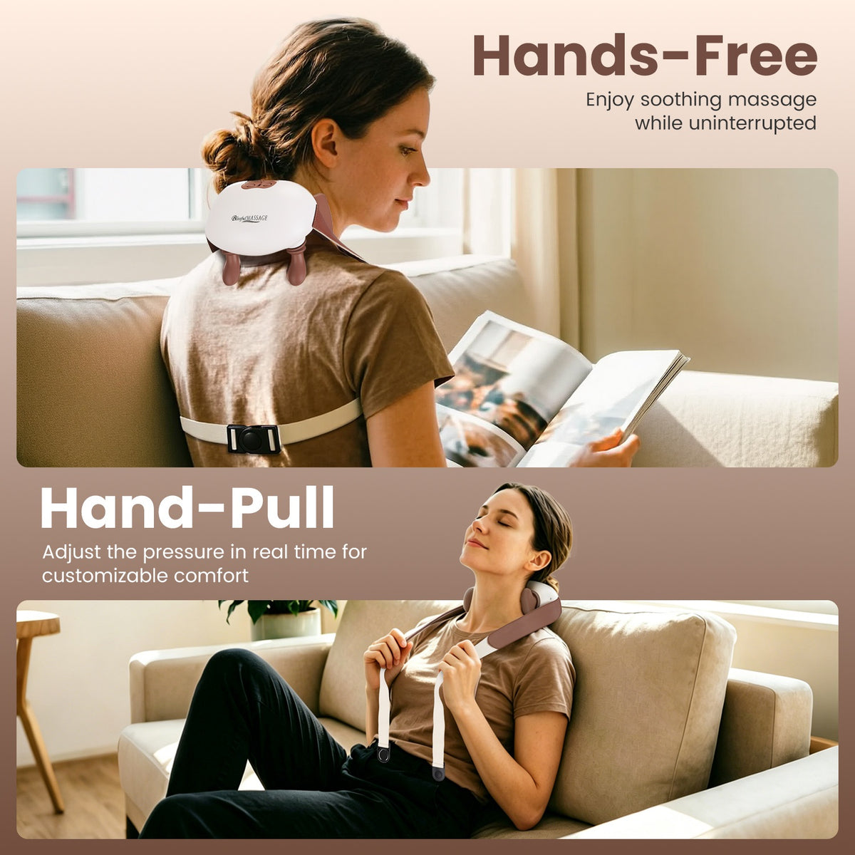 Heated neck massager size detail
