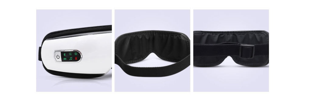 Heated eye massager in use