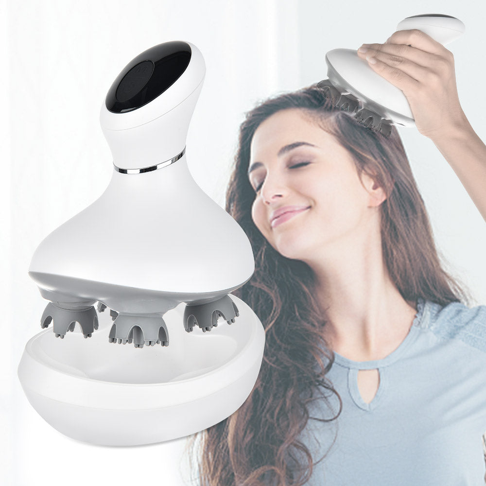 Rechargeable waterproof scalp massager