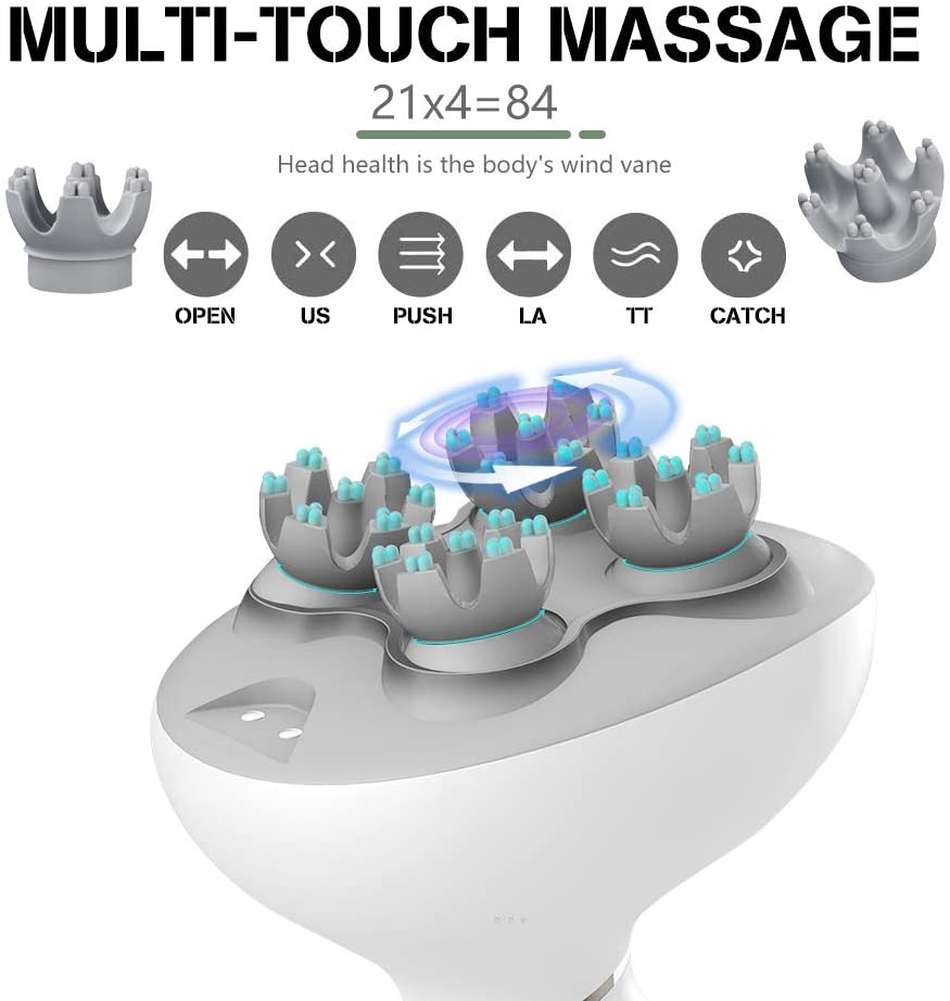 Waterproof electric scalp massager