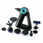 Percussion Massage Gun with attachments on white background